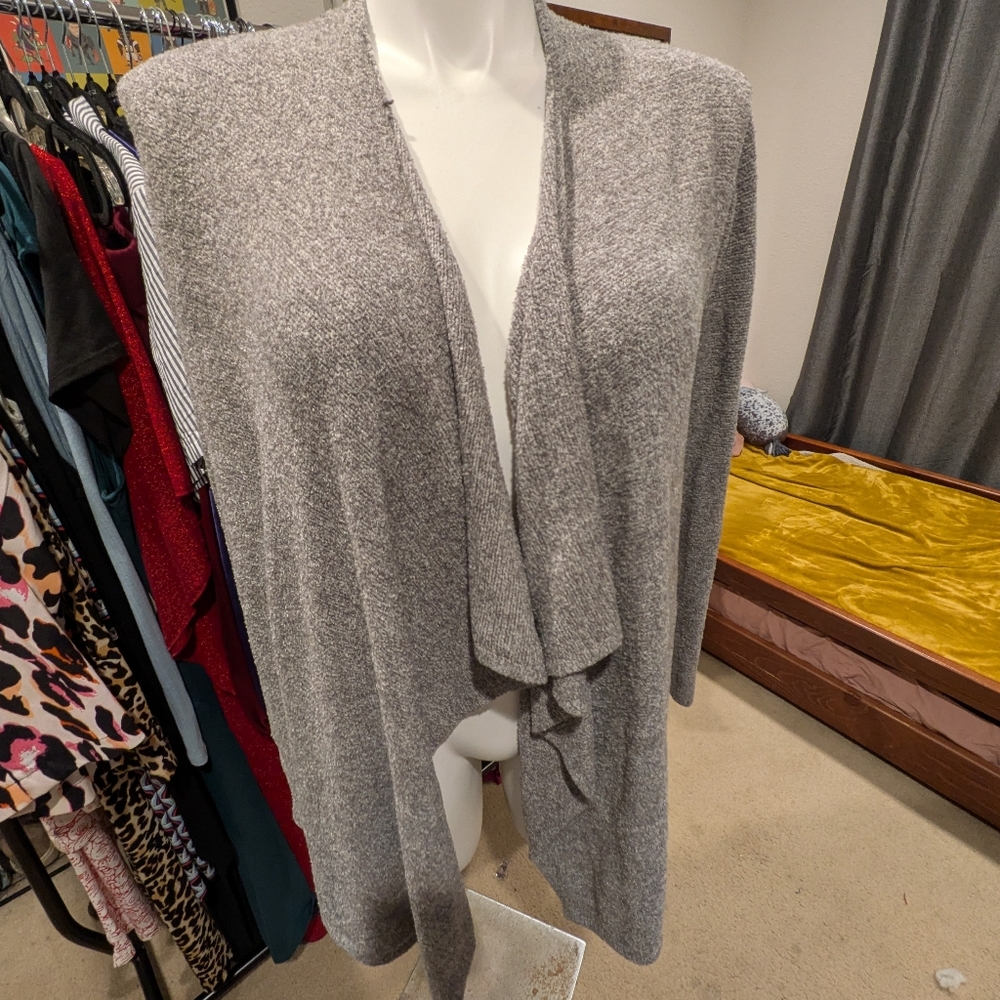 Barefoot Dreams Heather Gray Open Front Cardigan - S/M
